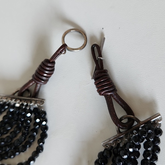 BRUNELLO CUCINELLI | Onyx & Leather Multistrand Necklace black - Picture 3 of 6